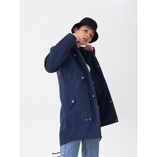 Granatowa parka damska House