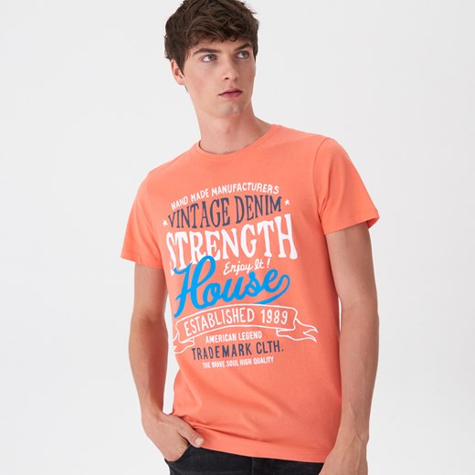 T-shirt męski House z krótkimi rękawami w nadruki 