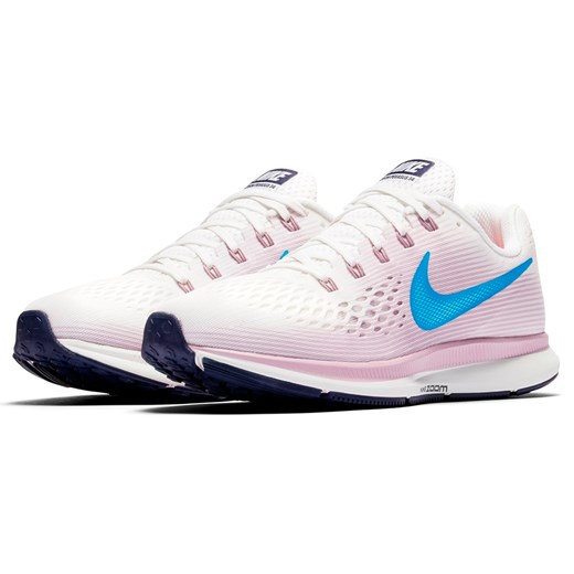 Buty sportowe damskie Nike do biegania zoom z gumy różowe bez wzorów wiązane 