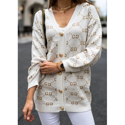 Sweter damski biały nylonowy 