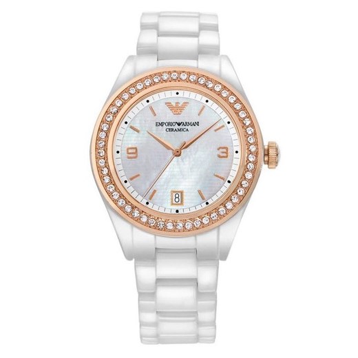 Biały zegarek Emporio Armani analogowy 