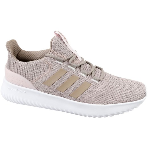 Buty sportowe damskie Adidas sneakersy w stylu młodzieżowym cloudfoam różowe bez wzorów sznurowane 