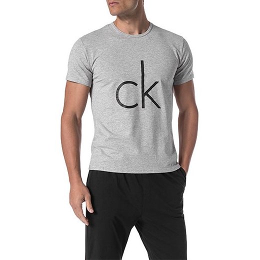 T-shirt męski szary Calvin Klein z krótkim rękawem 