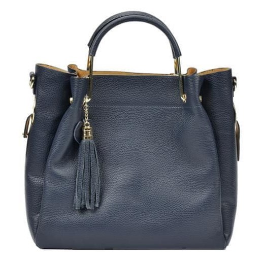 Shopper bag niebieska Carla Ferreri do ręki 