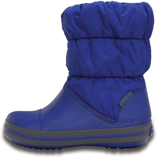 Buty zimowe dziecięce Crocs sznurowane niebieskie śniegowce 