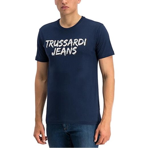 Niebieski t-shirt męski Trussardi 