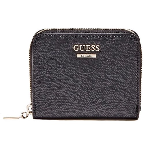 Czarny portfel damski Guess bez wzorów 