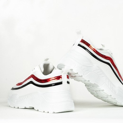 Białe sportowe buty na platformie Hollo - Obuwie  Royalfashion.pl 40 