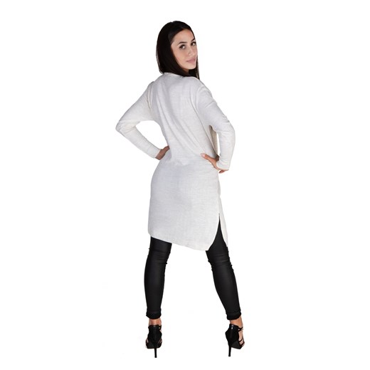 Długi sweter - Biały Y055   One Size TAGLESS
