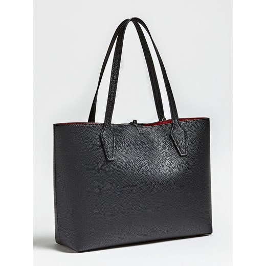 Guess shopper bag bez dodatków czarna mieszcząca a5 w stylu młodzieżowym
