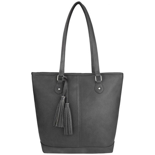 Shopper bag z frędzlami elegancka matowa ze skóry ekologicznej 