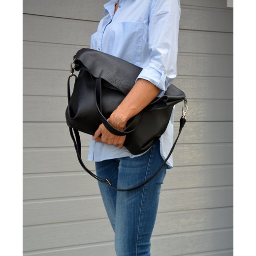 Shopper bag Bags 4 Joy czarna na ramię matowa 