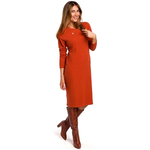 Sukienka swetrowa z długimi rękawami - ruda Merg  M merg.pl wyprzedaż 