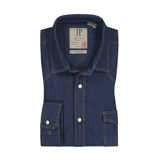 Jp1880, Modna koszula jeansowa Niebieski