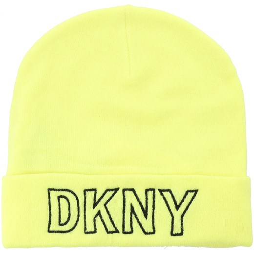 DKNY Czapki Dziecięce dla Dziewczynek Na Wyprzedaży, fluorescencyjny żółty, Akryl, 2019, 58
