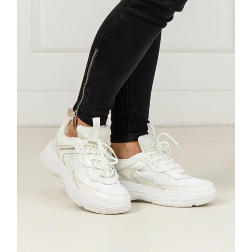 Buty sportowe damskie Calvin Klein sznurowane skórzane 
