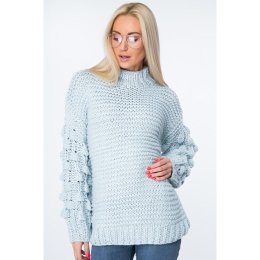 Sweter z półgolfem jasnoniebieski MISC4150
