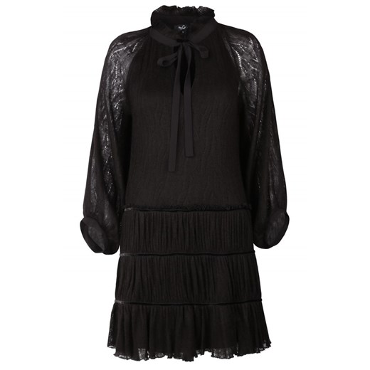 Sukienka Bycabo czarna oversize z długim rękawem mini 