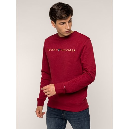 Bluza męska Tommy Hilfiger z napisami czerwona w stylu młodzieżowym 