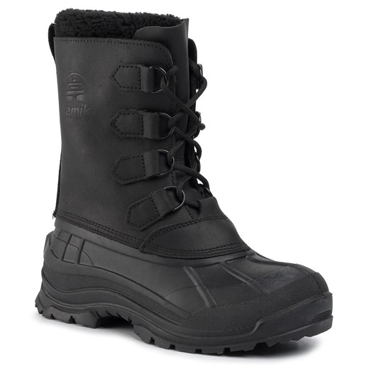 Buty zimowe męskie Kamik czarne w stylu militarnym 
