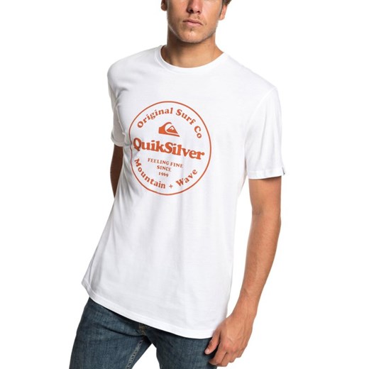 T-shirt męski biały Quiksilver z krótkim rękawem 