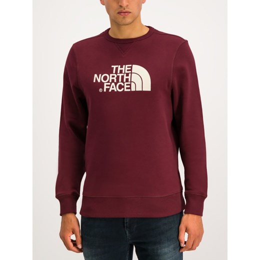 Bluza sportowa czerwona The North Face z napisami 