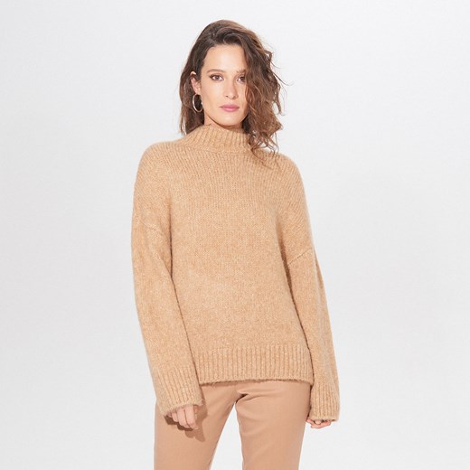 Mohito - Sweter oversize z golfem - Beżowy Mohito  L 