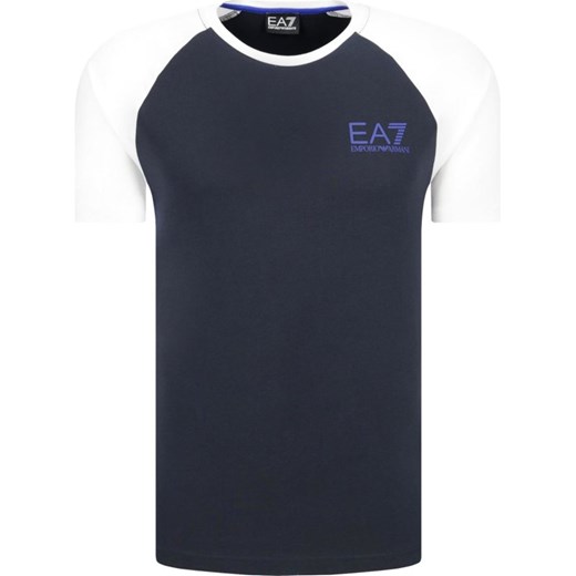 Niebieski t-shirt męski Emporio Armani z krótkimi rękawami wiosenny 