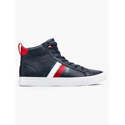 Tommy Hilfiger "Flag Detail Leather Sneaker High" Midnight