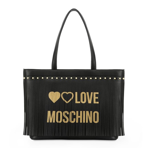 Shopper bag Love Moschino z aplikacjami czarna duża 