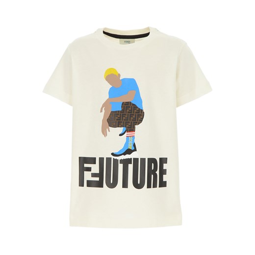Fendi Koszulka Dziecięca dla Chłopców Na Wyprzedaży, biały, Bawełna, 2019, 4Y 8Y