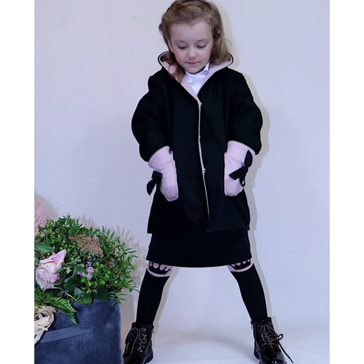 Płaszcz dziewczęcy czarny Lovik Style For Kids 