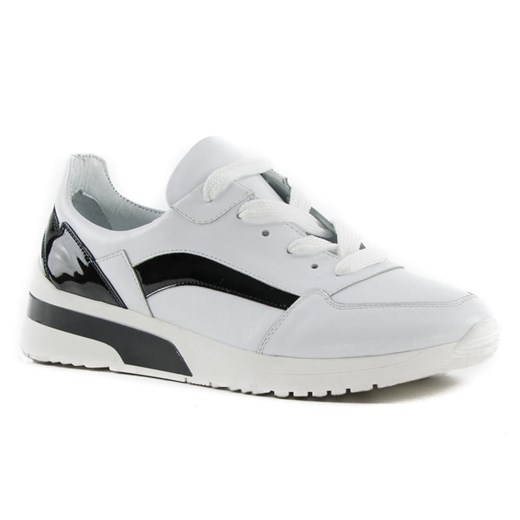 Sneakersy damskie Lurso skórzane sznurowane sportowe bez wzorów1 na platformie