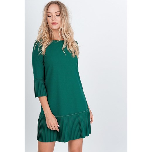 Sukienka zielona mini z długim rękawem 