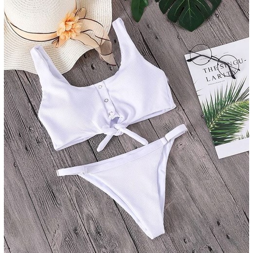 BIKINI STRÓJ KĄPIELOWY BIAŁY ALOHA Snm S eModne
