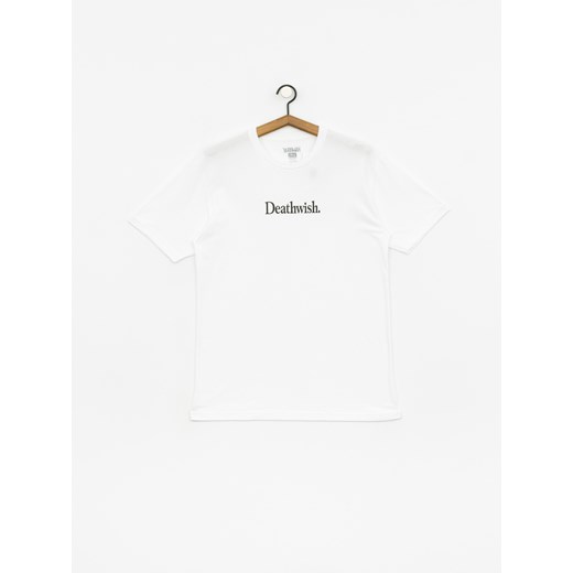 T-shirt męski Deathwish biały z krótkim rękawem na wiosnę 
