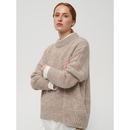 Reserved - Sweter z wełną alpaki - Beżowy Reserved  S 