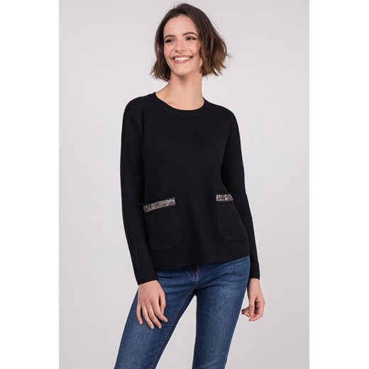Sweter z połyskującymi aplikacjami przy kieszeniach  Monnari One Size okazja E-Monnari 