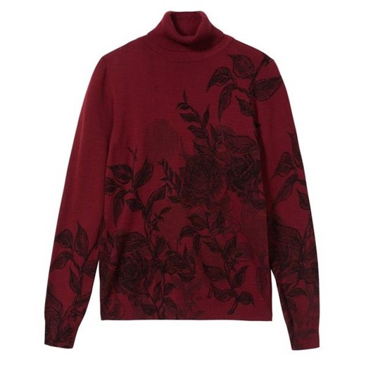 Desigual sweter damski Jers Garden XS burgundowy , BEZPŁATNY ODBIÓR: WROCŁAW!  Desigual S Mall