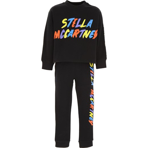 Stella McCartney Dziecięce Spodnie Dresowe dla Dziewczynek, czarny, Bawełna, 2019, 10Y 4Y