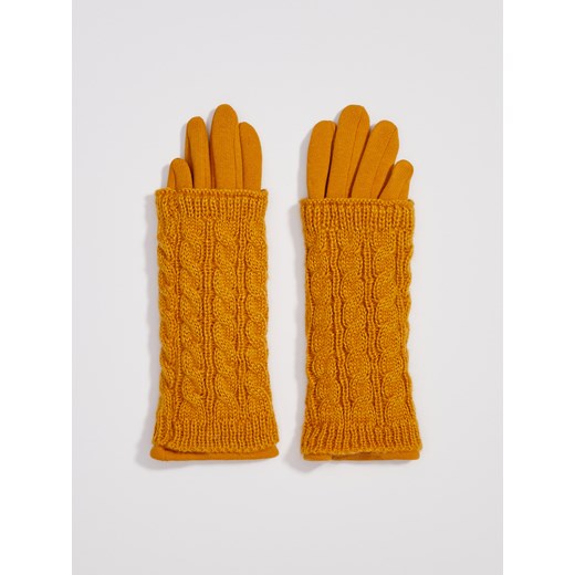 Sinsay rękawiczki żółte 