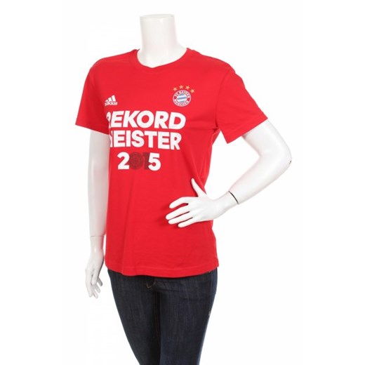 Bluzka damska Adidas czerwona z okrągłym dekoltem 