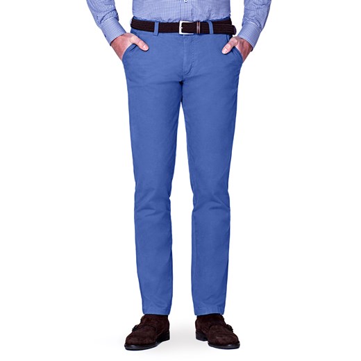 Spodnie męskie Lancerto niebieskie bawełniane eleganckie 