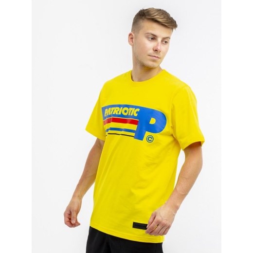 T-shirt męski żółty Patriotic bawełniany z krótkimi rękawami 