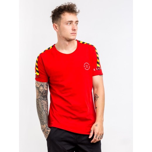 T-shirt męski Breezy czerwony z krótkim rękawem bawełniany 
