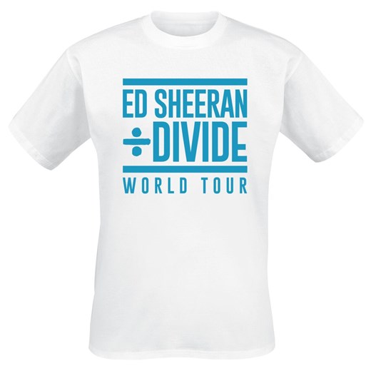 T-shirt męski Sheeran, Ed bawełniany biały z krótkim rękawem 