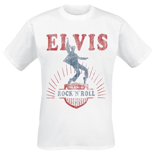T-shirt męski Presley, Elvis biały 