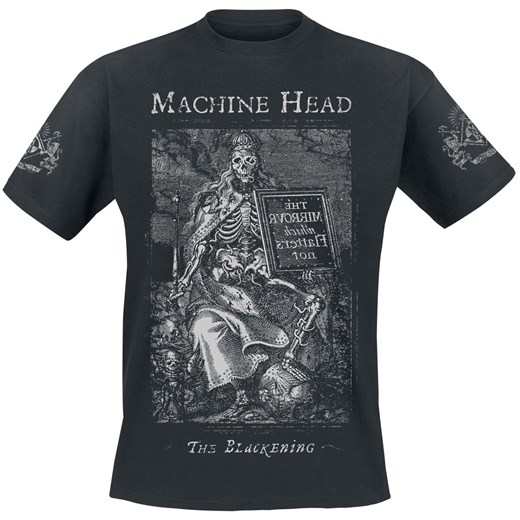 T-shirt męski czarny Machine Head w nadruki na wiosnę 