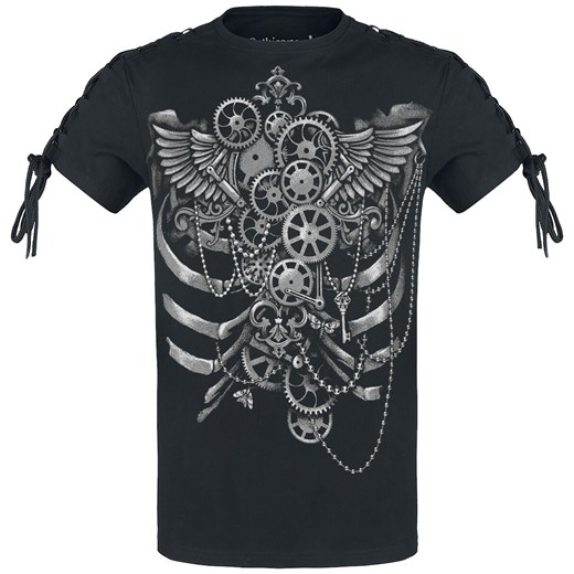 Czarny t-shirt męski Gothicana By Emp bawełniany 
