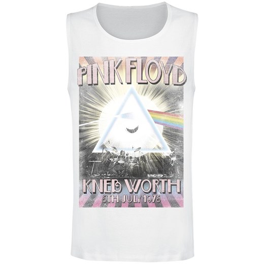 T-shirt męski Pink Floyd biały bez rękawów 